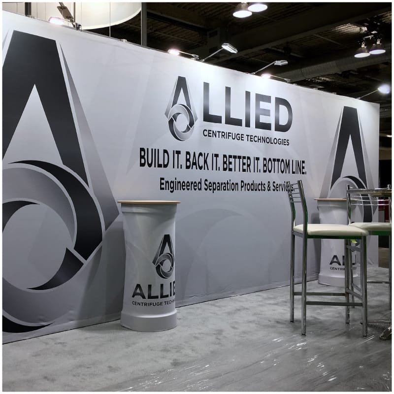 Xtension Fabric Pop-Up Display - 16' x 8' Configuration with M Case Podiums