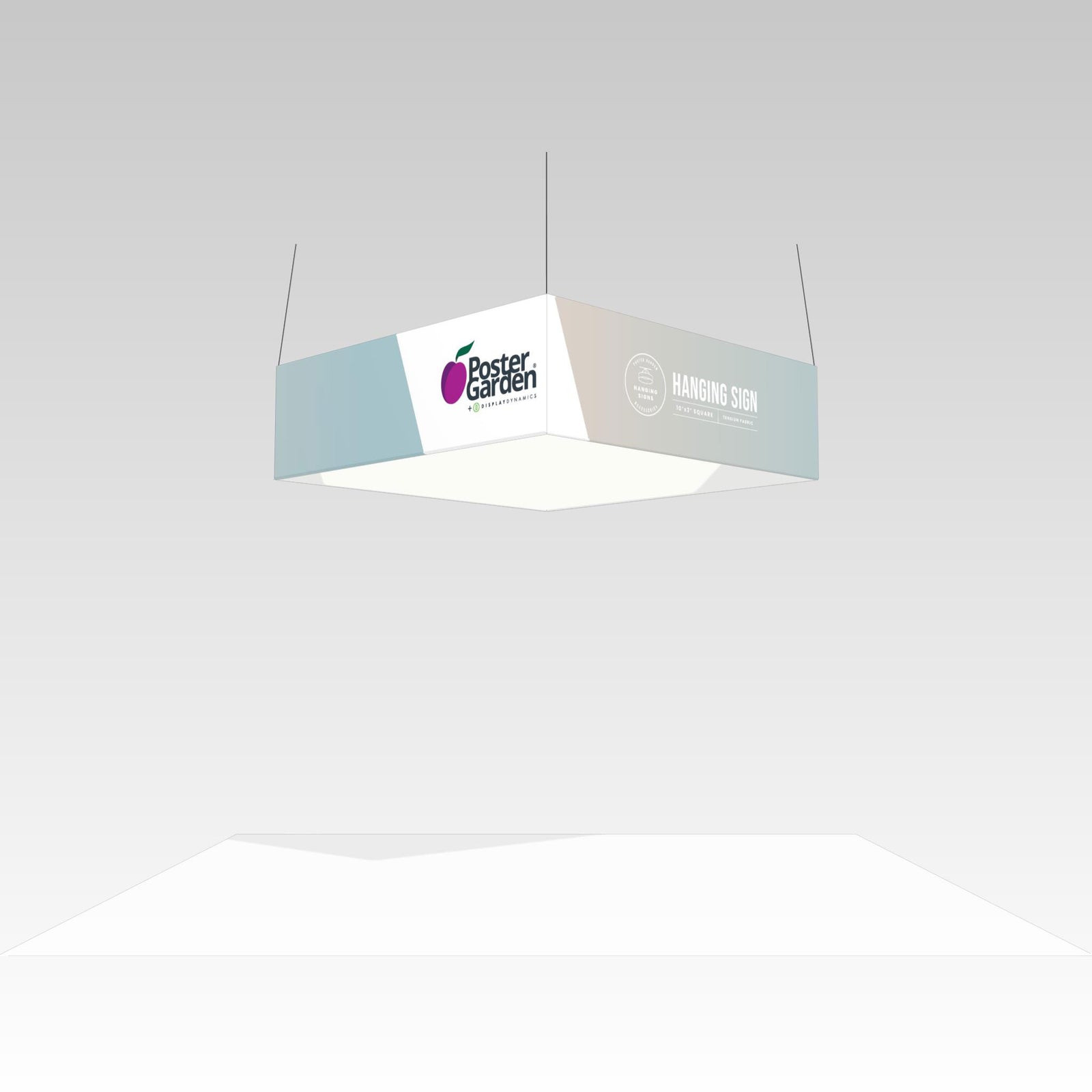 Tension Fabric Hanging Sign 10' x 3' Square