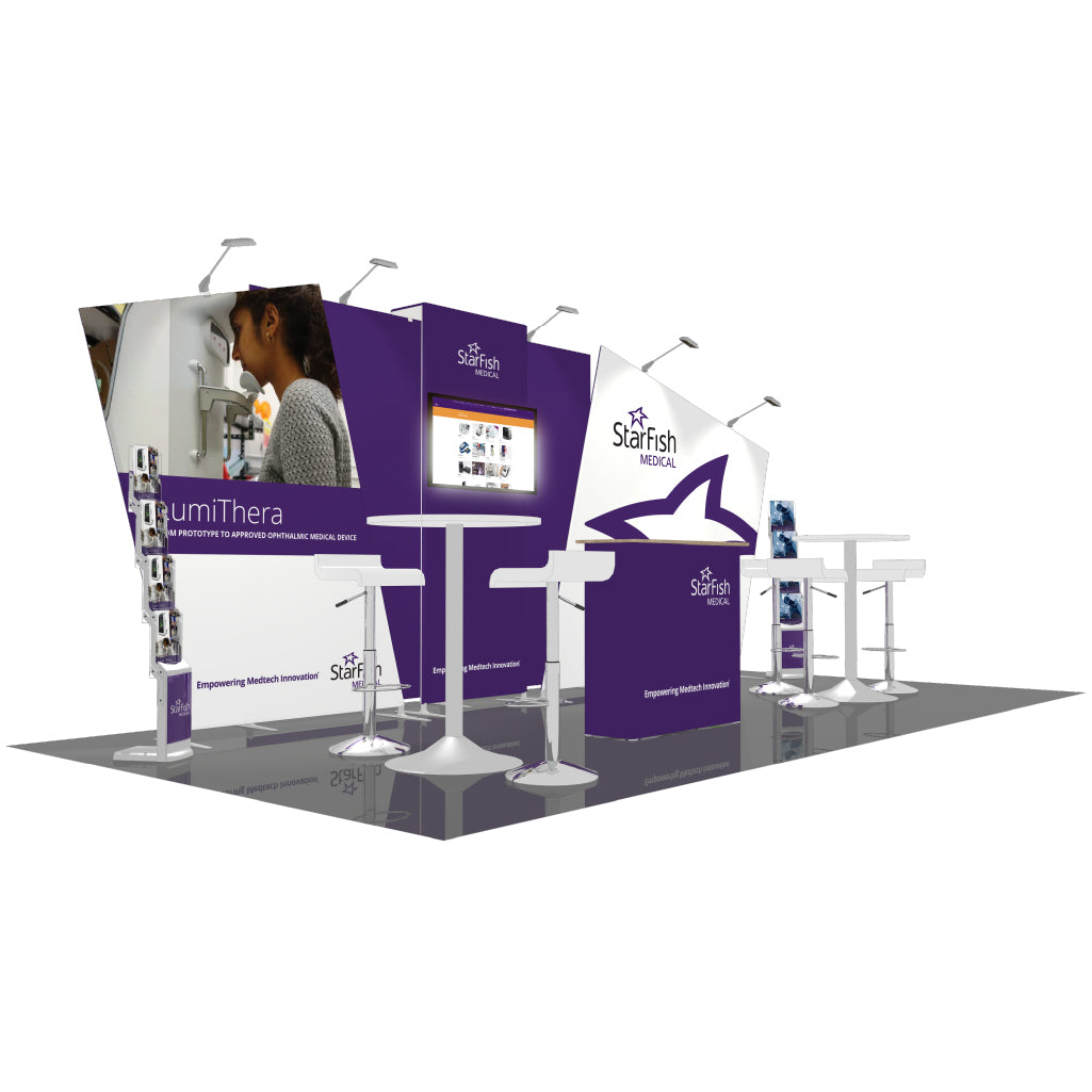 Compact 10'x20'-11 Contour Booth Solution - Easy Setup Display