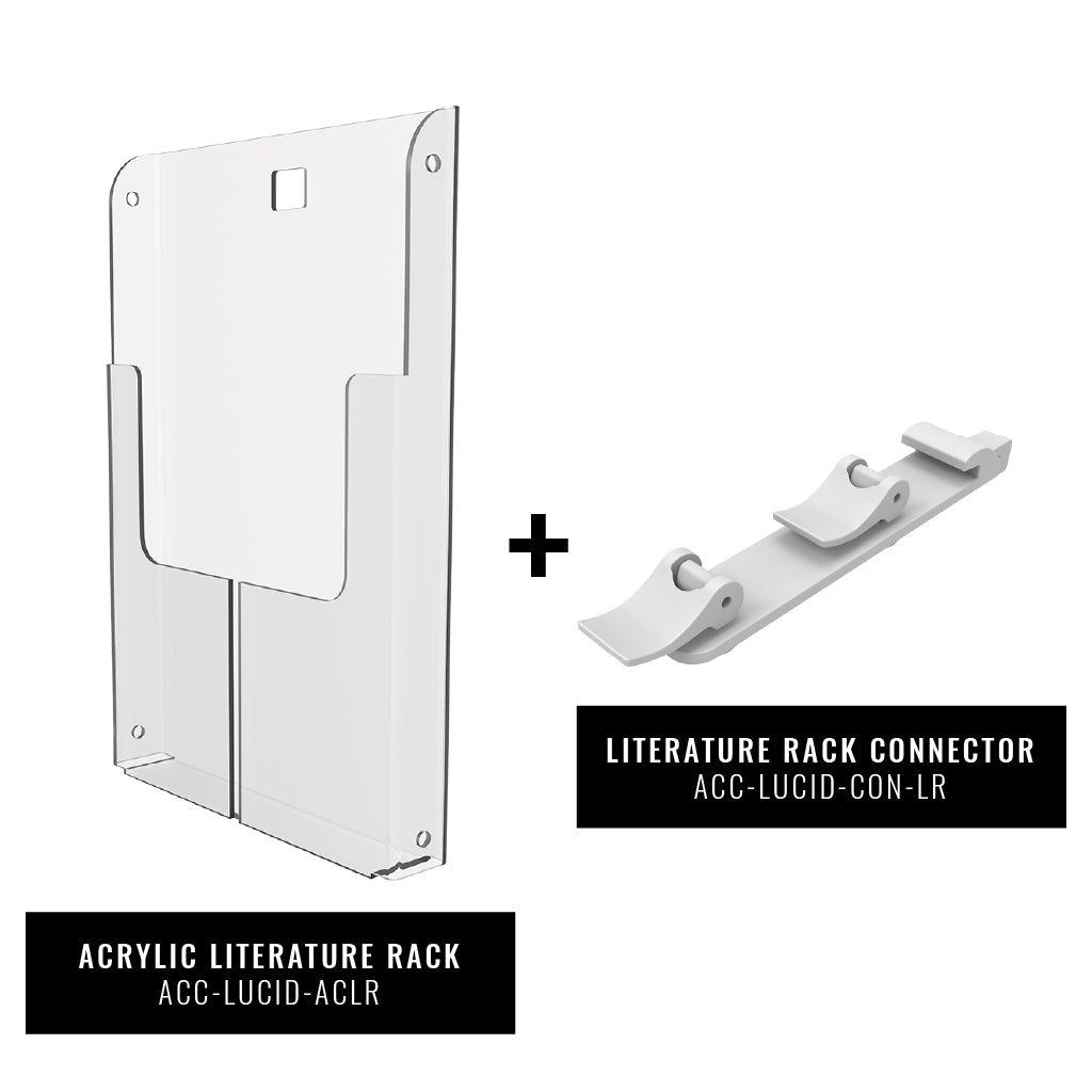 Lucid Literature Rack with Connector for Exhibits
