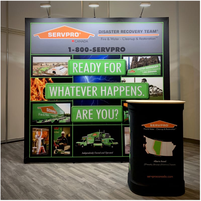 Xtension Fabric Pop-Up Display - 8' x 8' Configuration with L Case Podium
