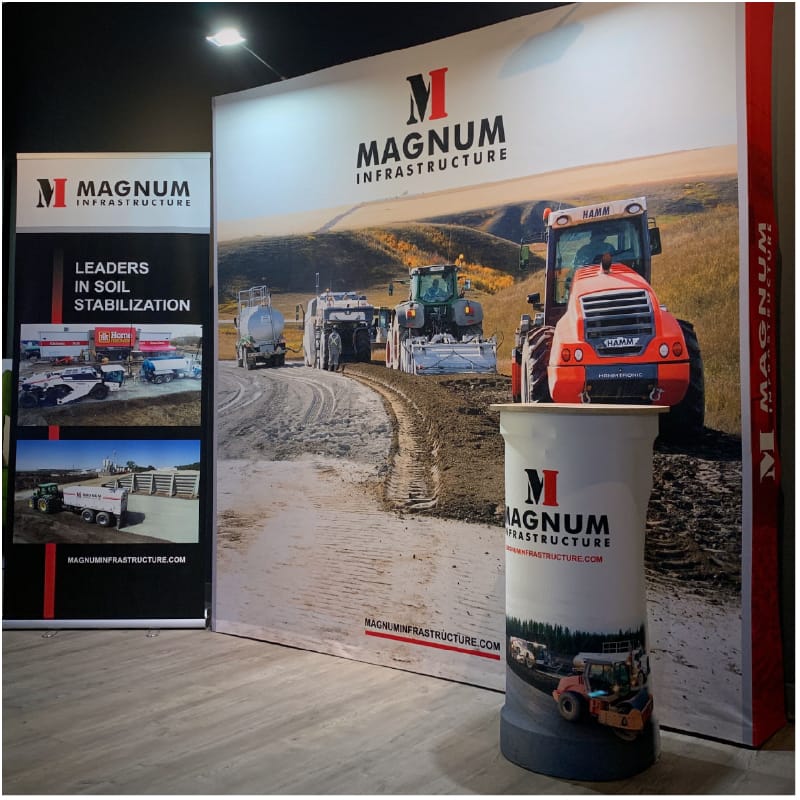 Xtension Fabric Pop-Up Display - 8' x 8' Configuration with M Case Podium