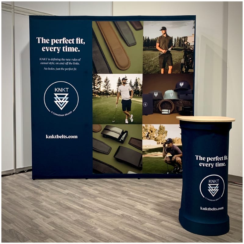 Xtension Fabric Pop-Up Display - 8' x 8' Configuration with M Case Podium