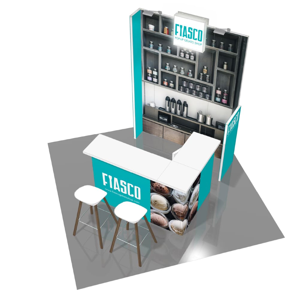 Shop 10'x20' H-Line Booth Solution - Exhibit Design 01