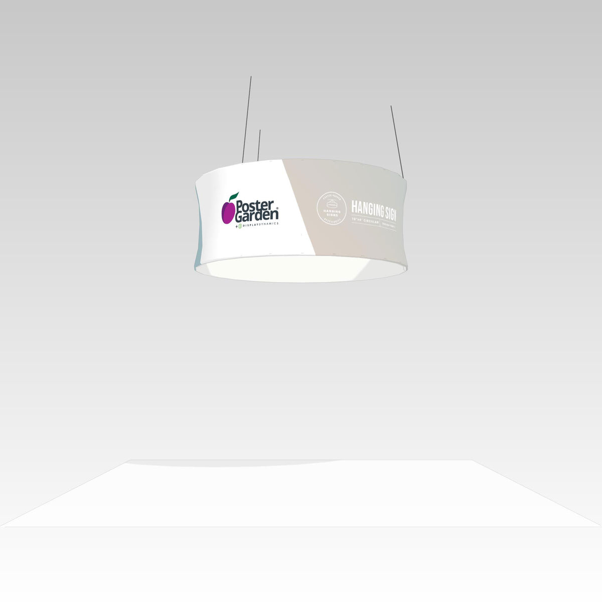 Tension Fabric Hanging Sign 10&#39; x 4&#39; Circular
