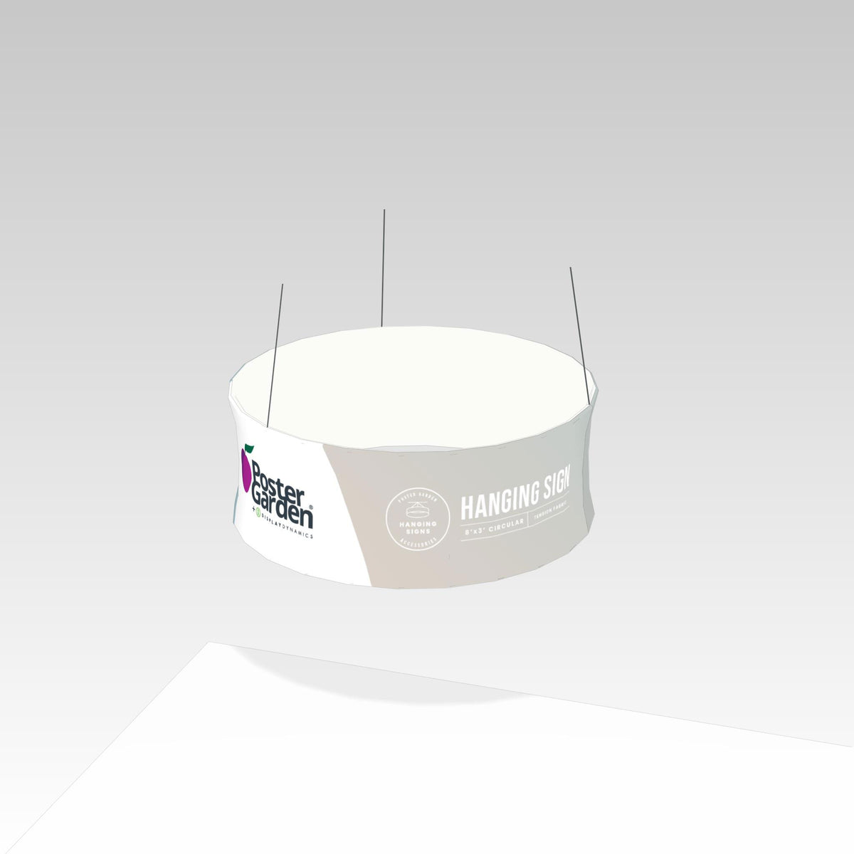 Tension Fabric Hanging Sign 8&#39; x 3&#39; Circular