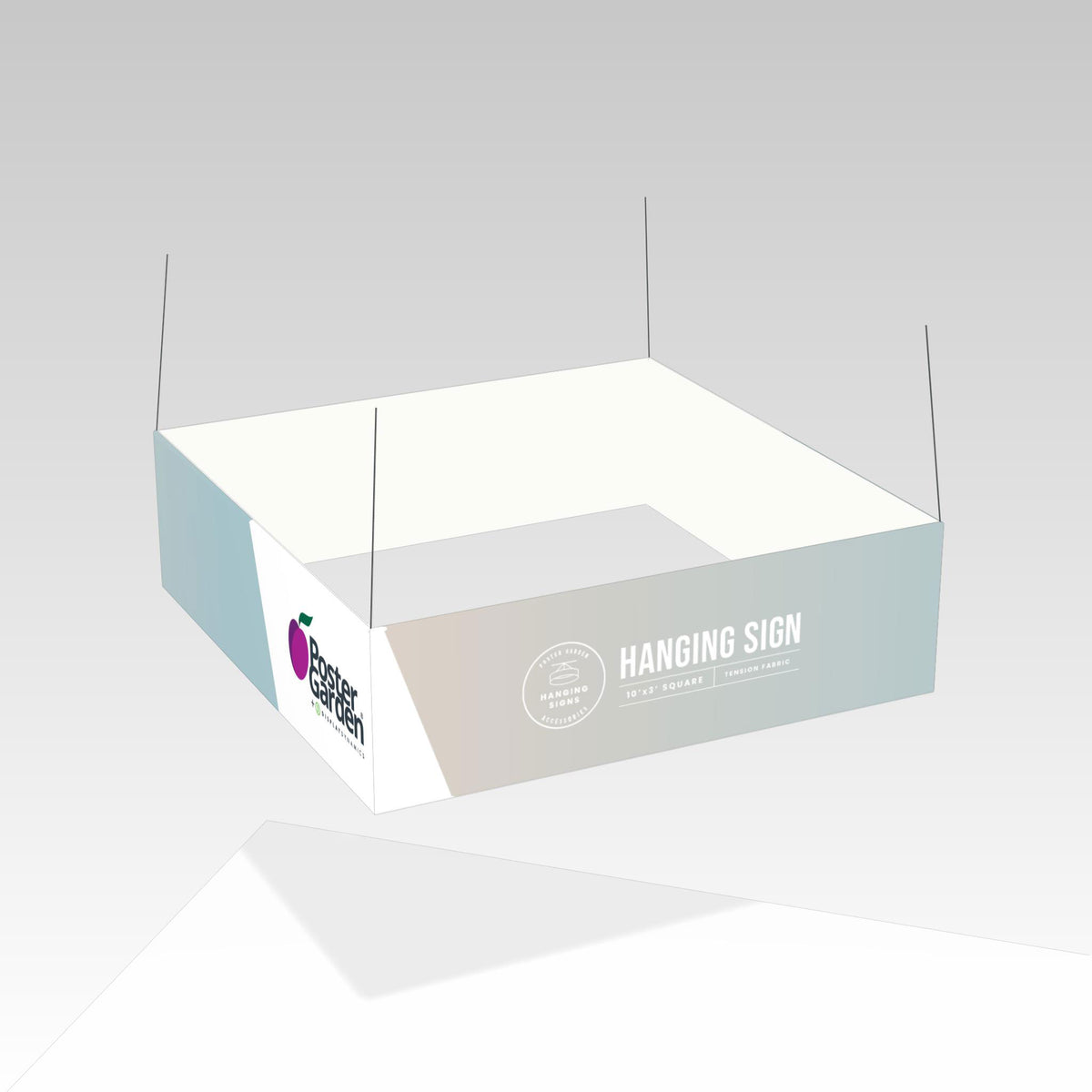 Tension Fabric Hanging Sign 10&#39; x 3&#39; Square