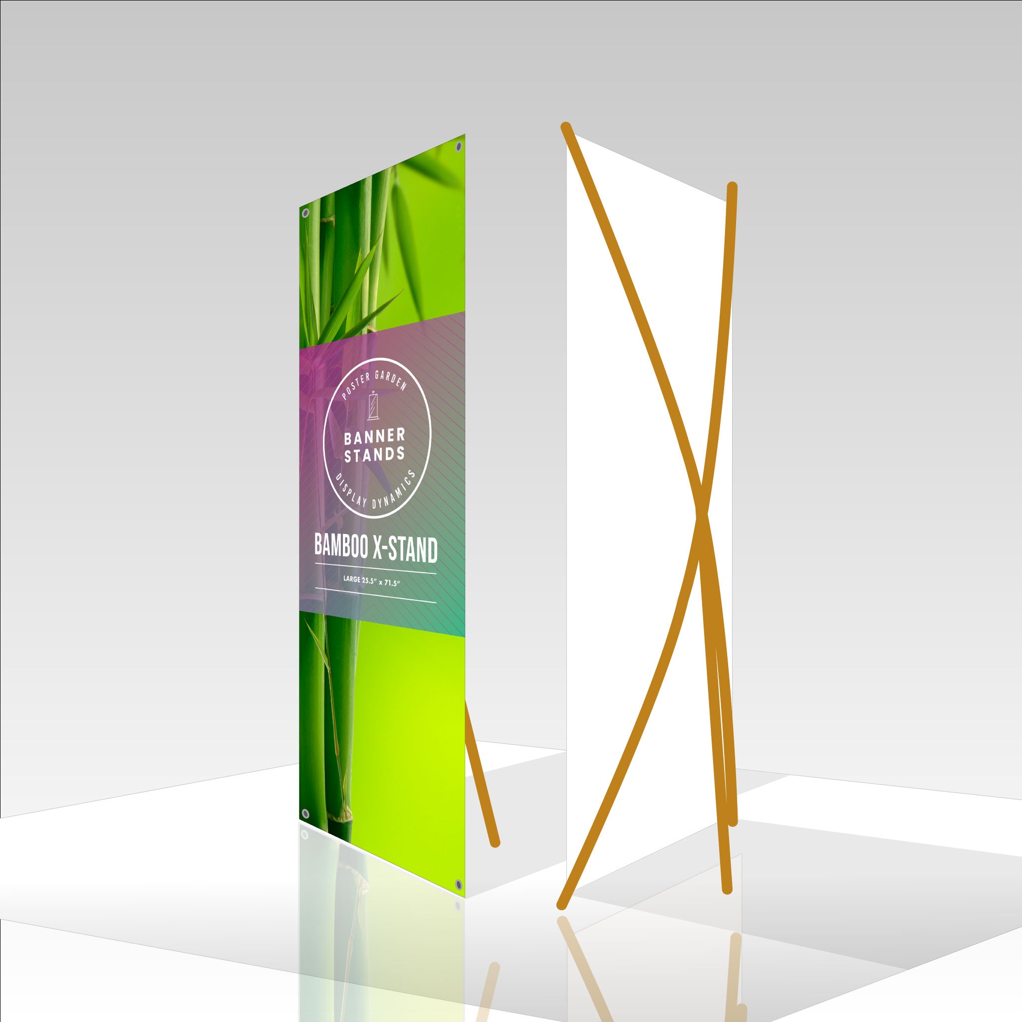 Large Bamboo X-Stand - Portable and Eco-Friendly Design